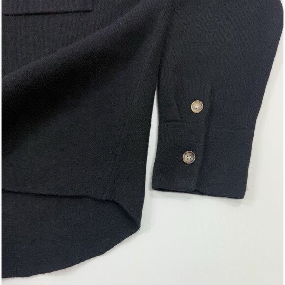 La Ligne Womens Jane Jacket Cashmere Wool Shirt Shacket Small Minimalist Black - Picture 5 of 11